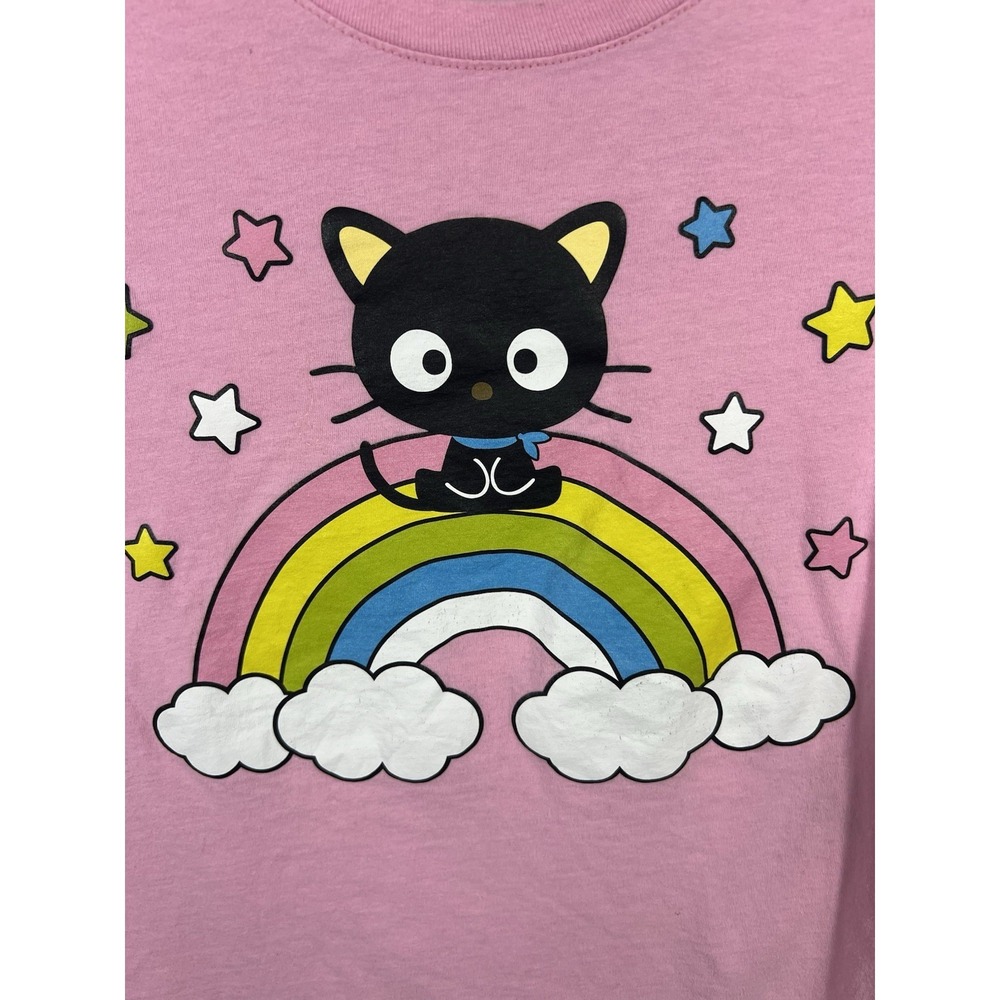 Hello Kitty Chococat Rainbow Graphic T Shirt Womens Small Pink Sanrio - Picture 3 of 6